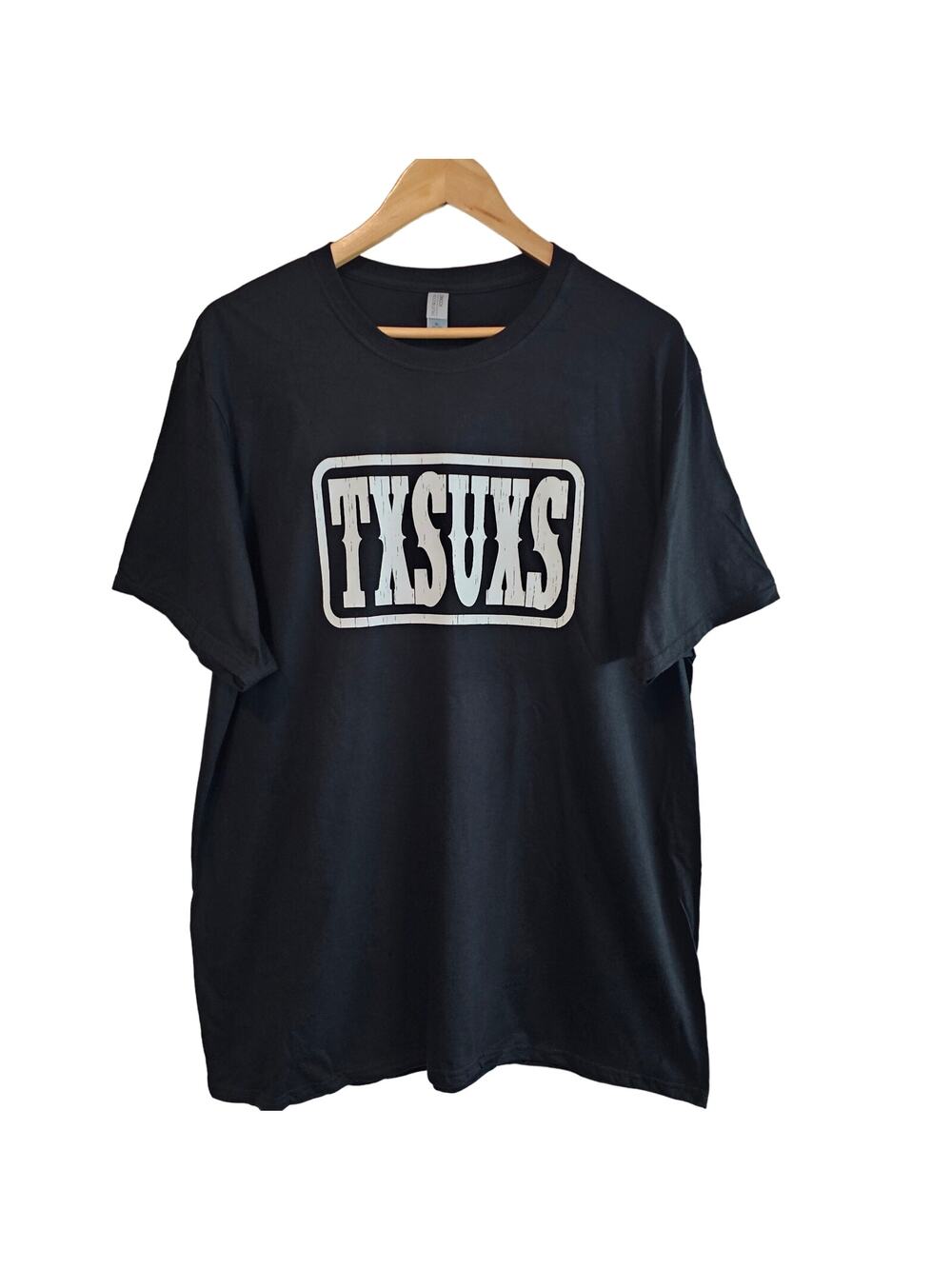Texas Sucks T-Shirt Men XL Black White TXSUXS Boomer Sooner OU Oklahoma Fans